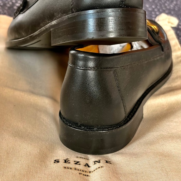Sezane Vicky Loafers Smooth Black - Size 6.5 \ FR 37 \ UK 4 - Picture 4 of 9